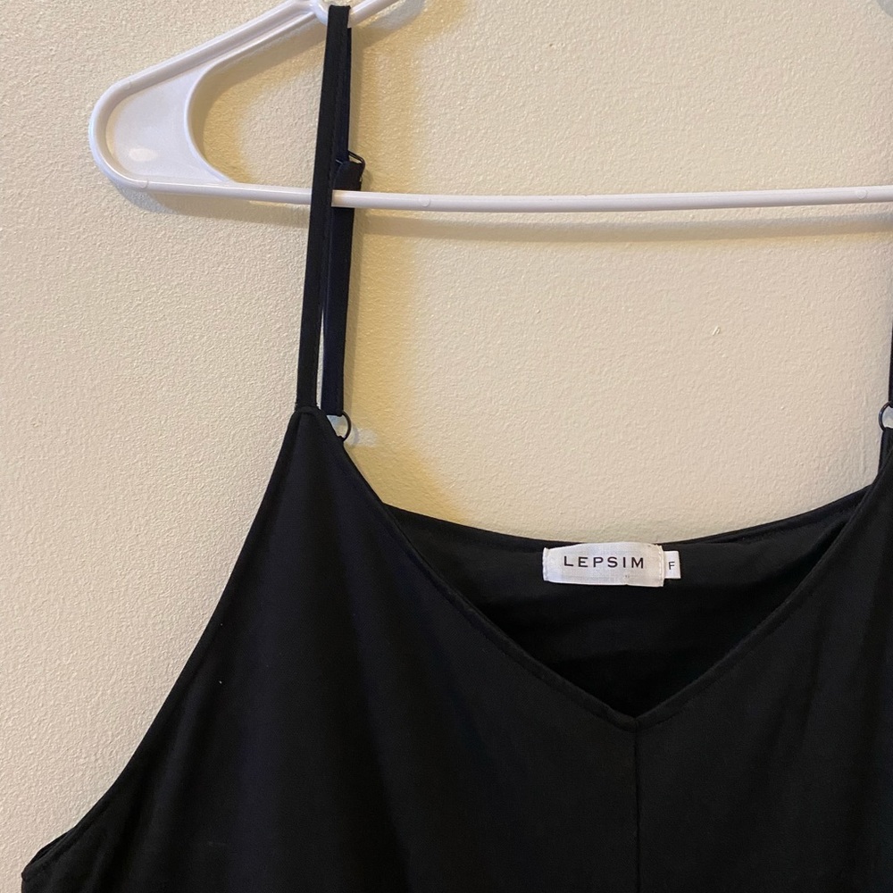 Flowy black dress with pockets - Lepsim - fits L-XL